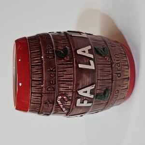 Festive Miracle Sippin' Santa Christmas Carol Rum Barrel FA LA LA LA Tiki Mug